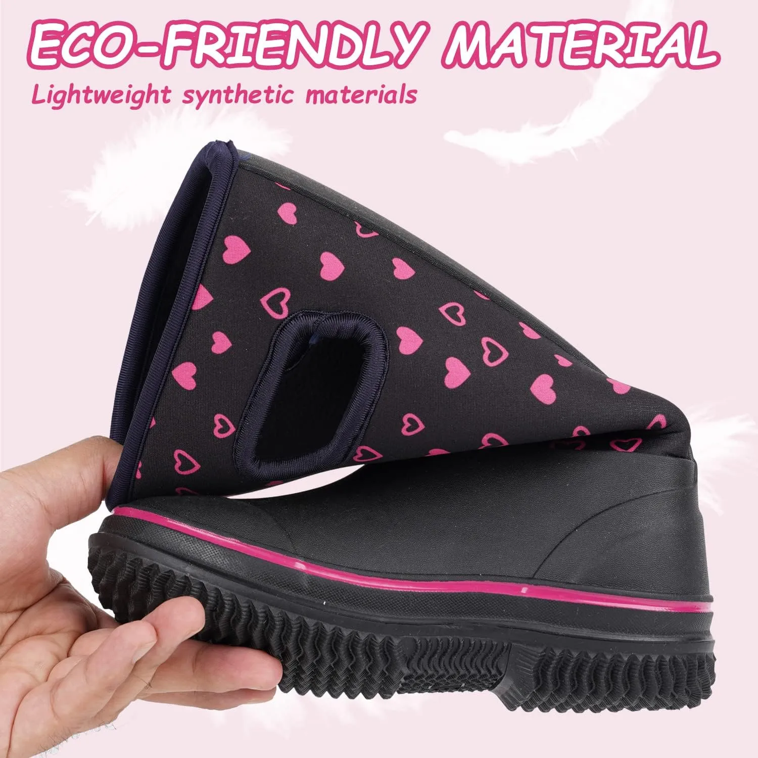 Outee Toddler Kids Warm Waterproof Neoprene Rain Boots