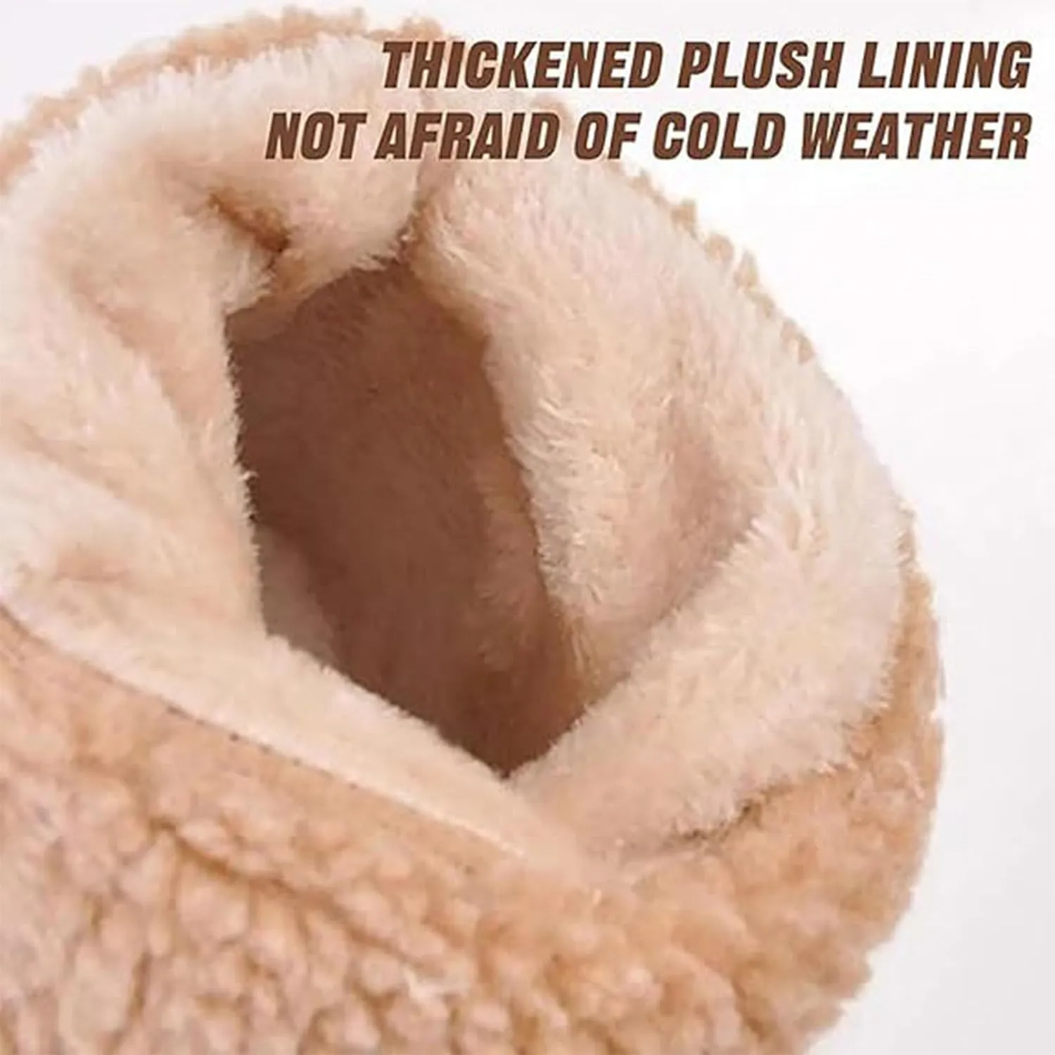 Outfany Seniors' Chunky heel Winter Boots, Outfany Boots, Winter Boots for Women, Comfortable Slip on Mid Chunky Heel Suede Warm Snow Ankle Boots Outdoor Shoes