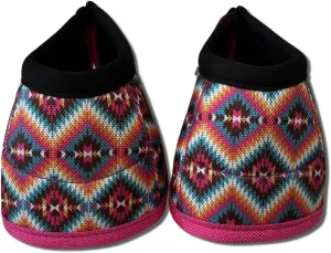 Overrach Bell Boots for Horses | Superb Hoof Protection | Easy Put On Quick Wrap Hook & Loop | Comfortable Durable | Reliable Shock Absorbing 2 Counts (PinkDiamond, Medium)