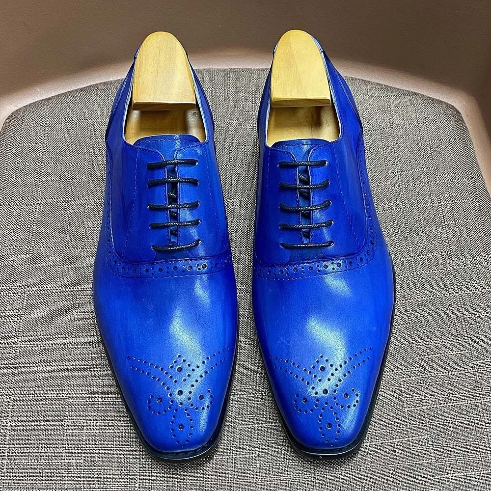Oxford carved Brock men's lace-up dress shoes