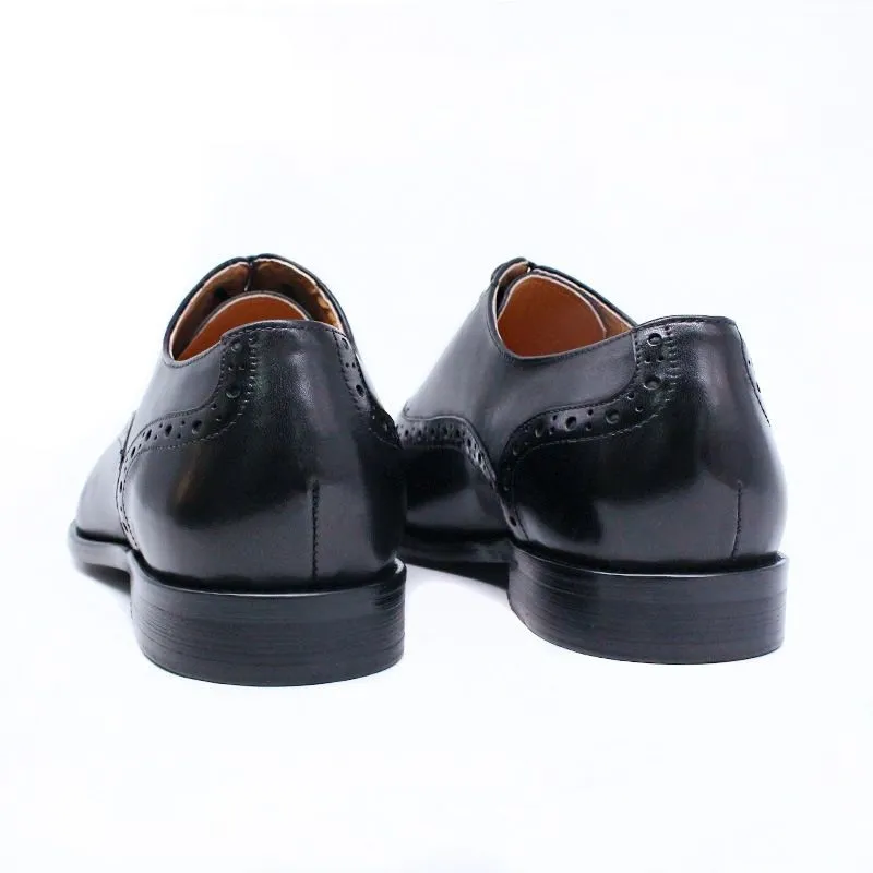 Oxford carved Brock men's lace-up dress shoes