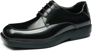 Oxfords Black Dress Shoes for Men Genuine Leather Square Toe Formal Derby Fashion Wedding Prom Shoes Mens Tuxedo Business Causal Shoes