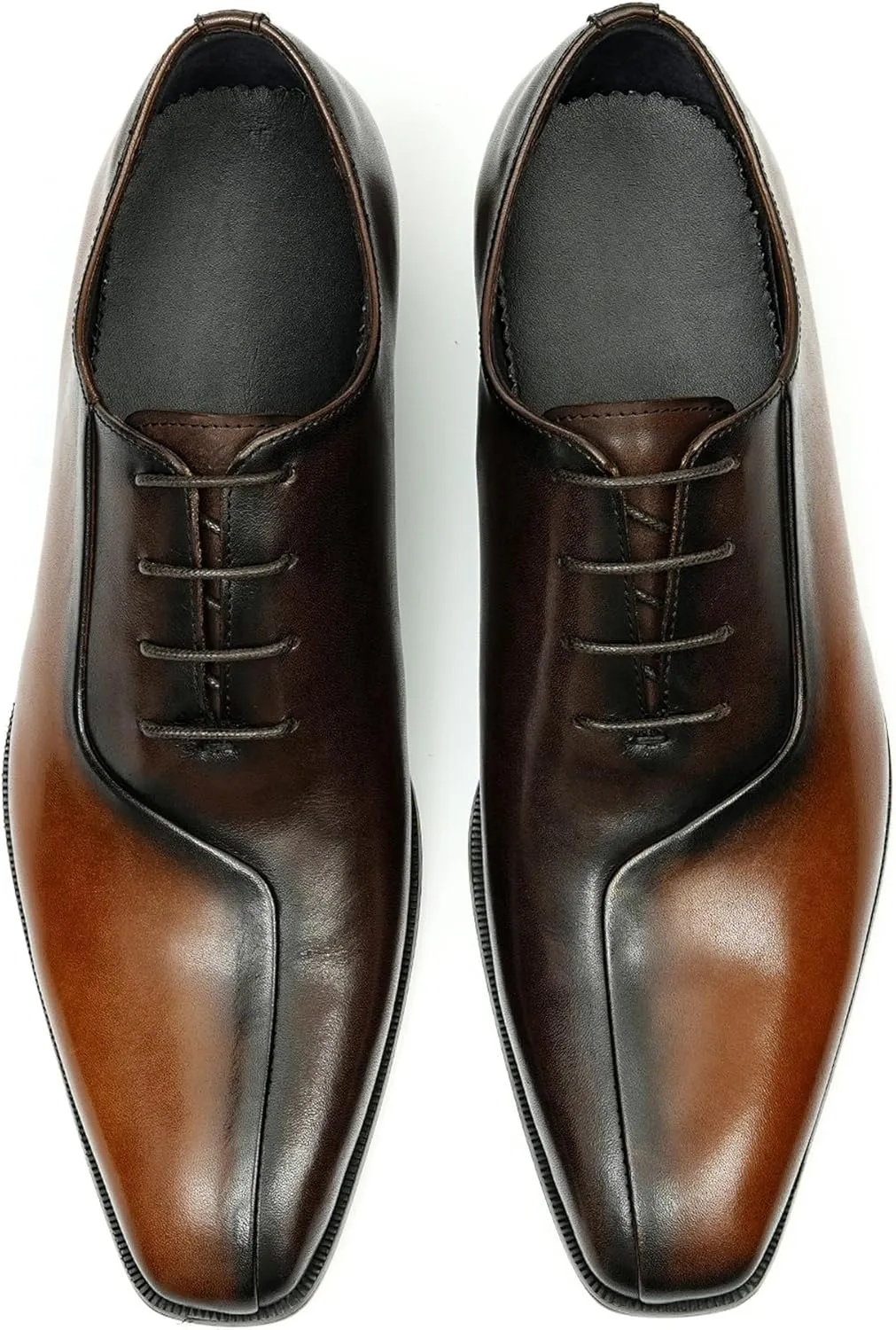 Oxfords Formal Dress Shoes for Men Genunie Leather Wingtip Toe Two Tone Derby Fashion Wedding Prom Shoes Mnes Tuxedo Comfortable Business Casual Shoes