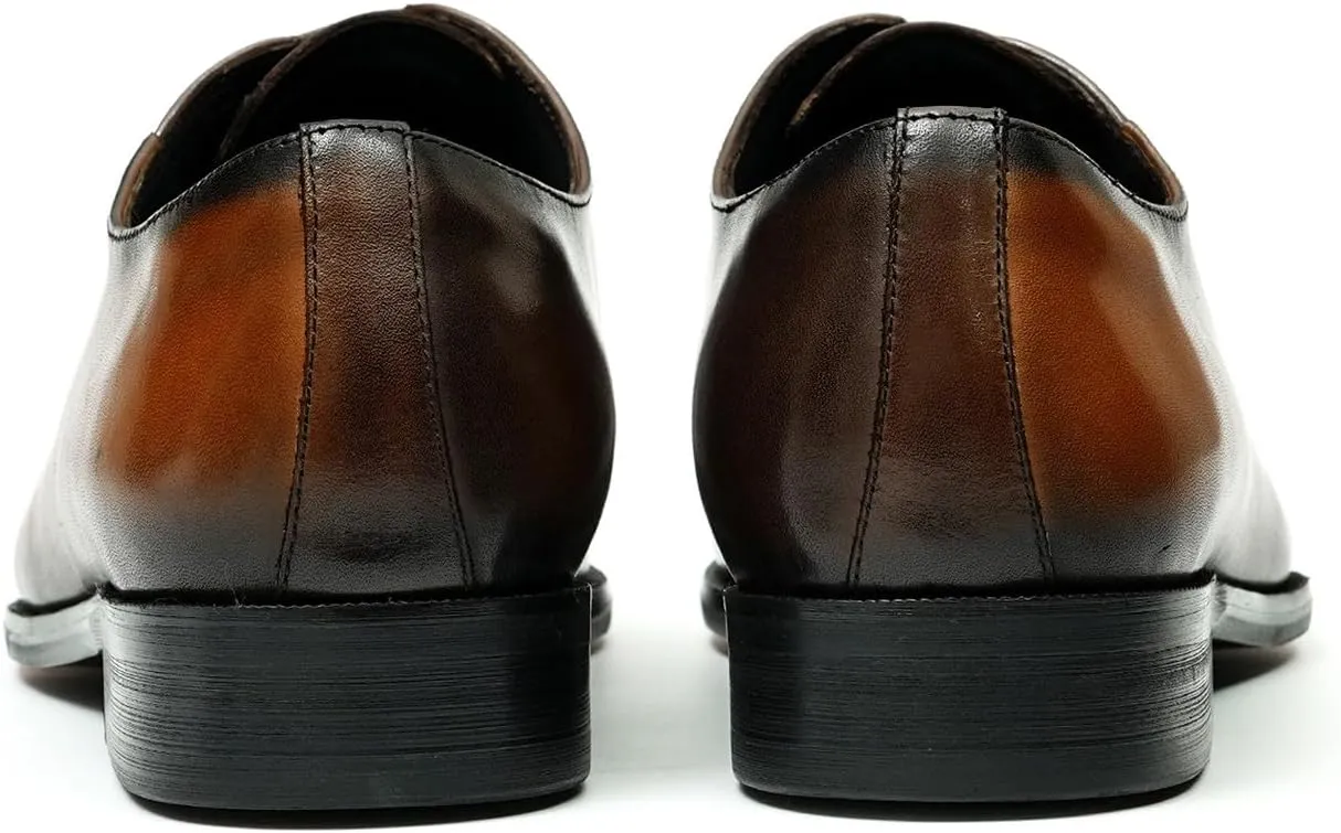 Oxfords Formal Dress Shoes for Men Genunie Leather Wingtip Toe Two Tone Derby Fashion Wedding Prom Shoes Mnes Tuxedo Comfortable Business Casual Shoes