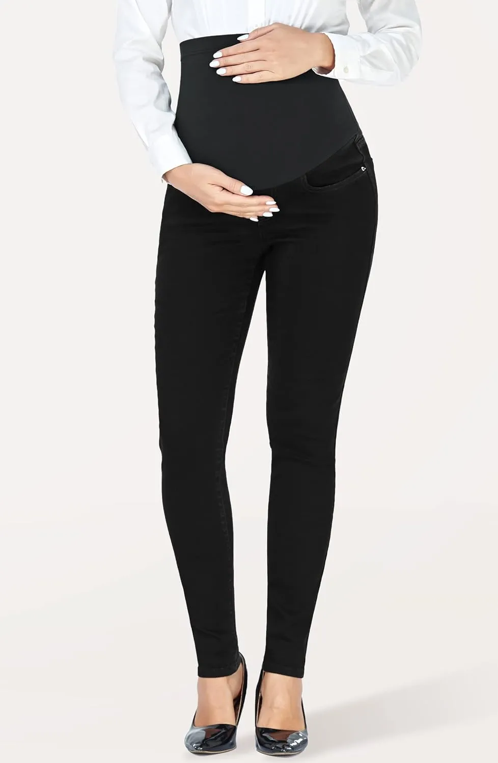 PACBREEZE Women's Maternity Jeans Over Belly Skinny Stretchy Denim Pants Comfy Slim Pregnancy Pants