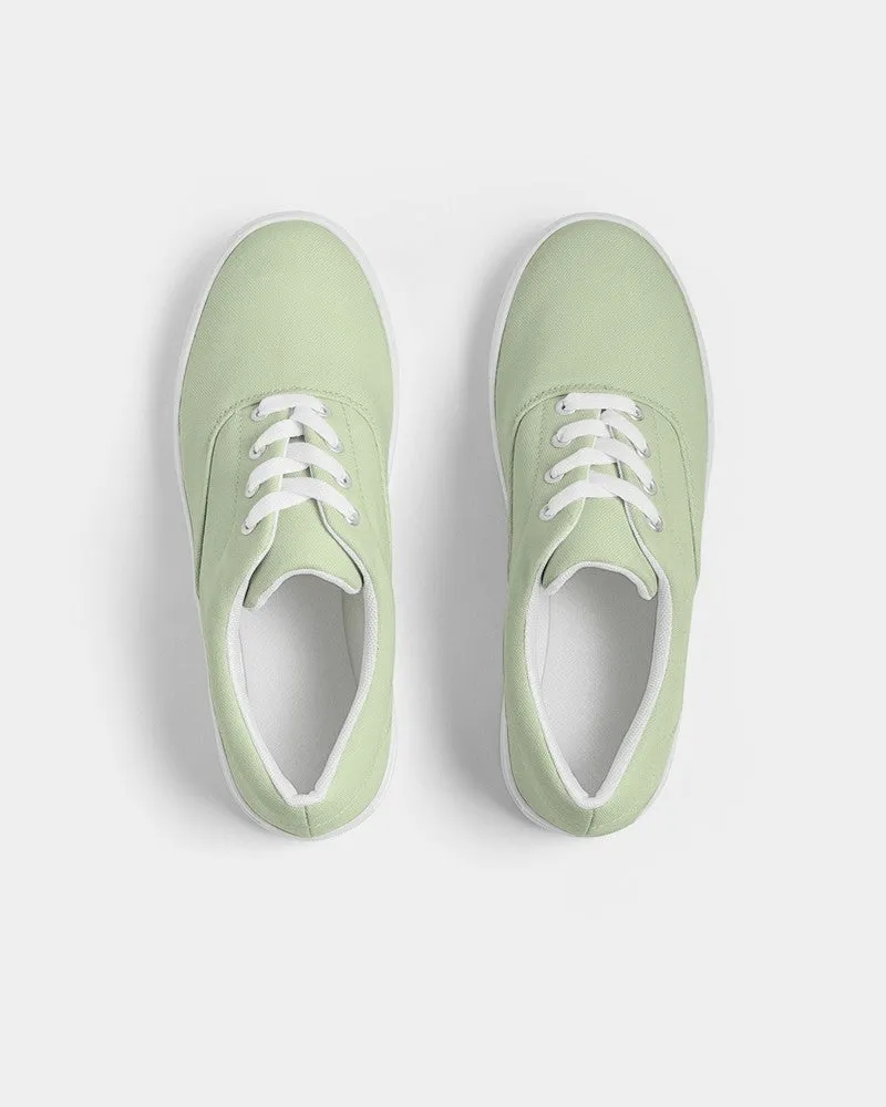 Pale Pastel Warm Green Men's Canvas Sneakers | Men's | Bright Pale Pastel Warm Green | C15M0Y30K0