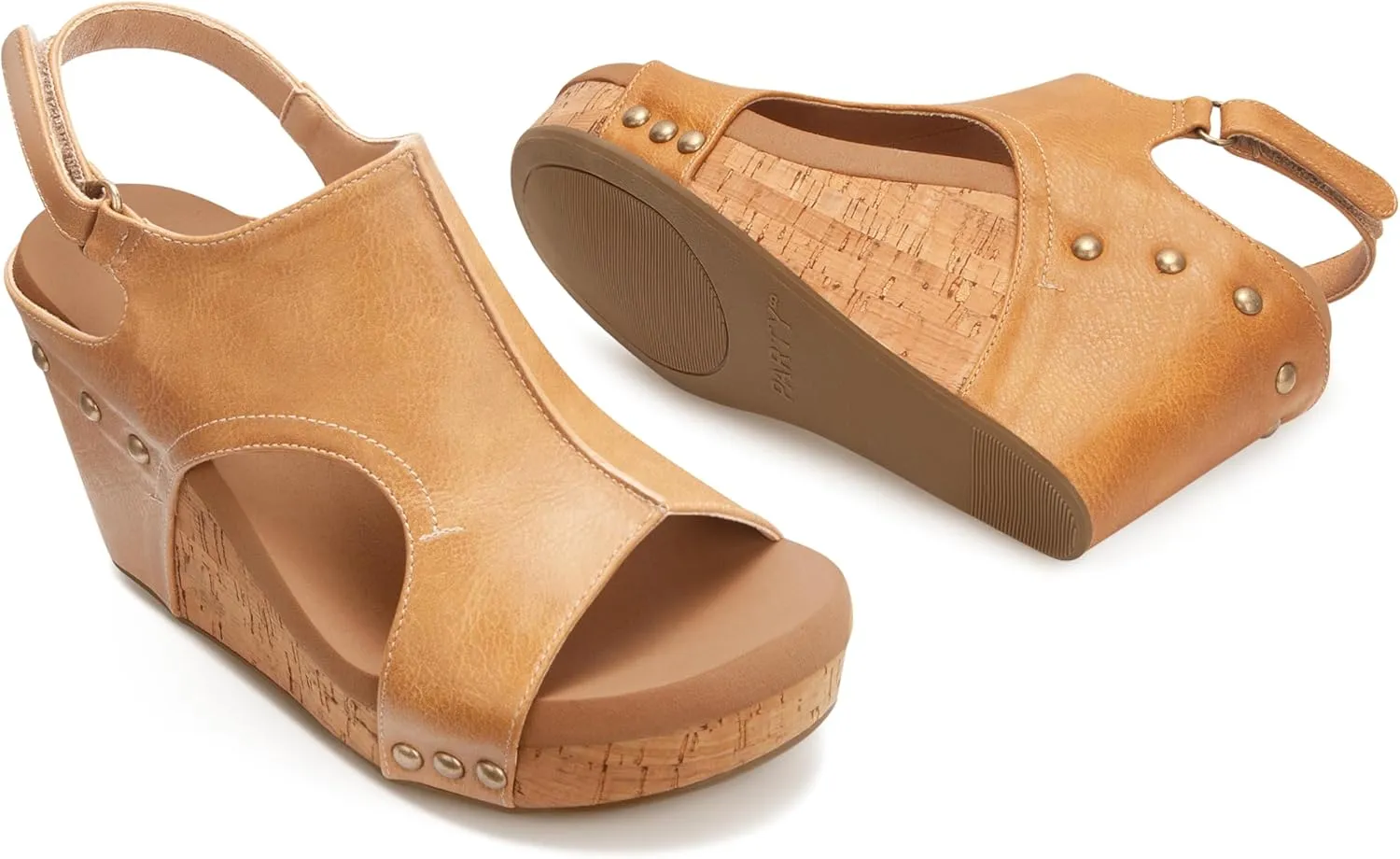 PARTY Womens Wedge Sandals With Strap for Dressy Ladies Sandals Casual 3 Inch Wedge
