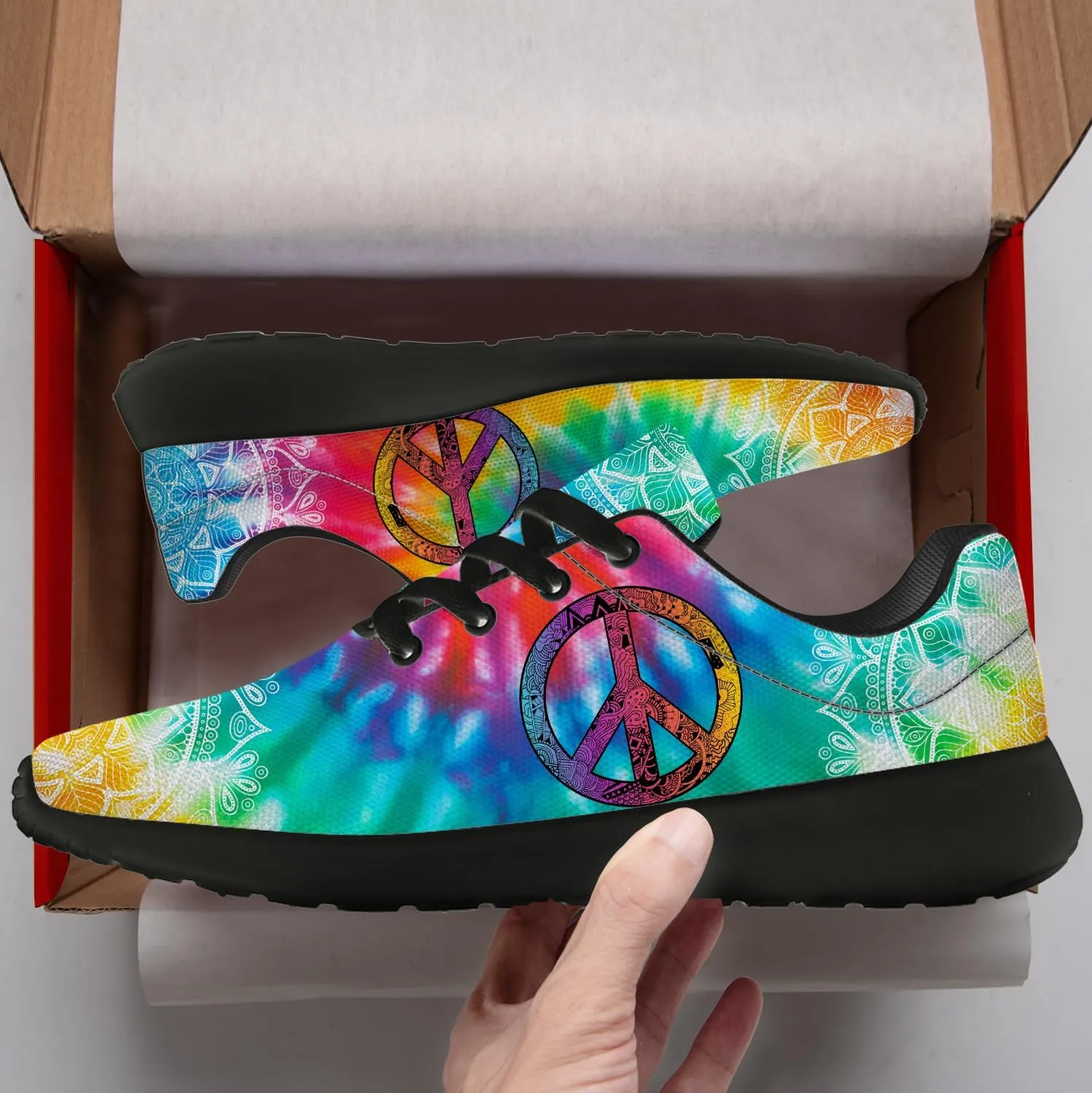 Peace Tie Dye Shoes for Women Men Running Tennis Shoes Walking Sneakers Gifts for Men Women