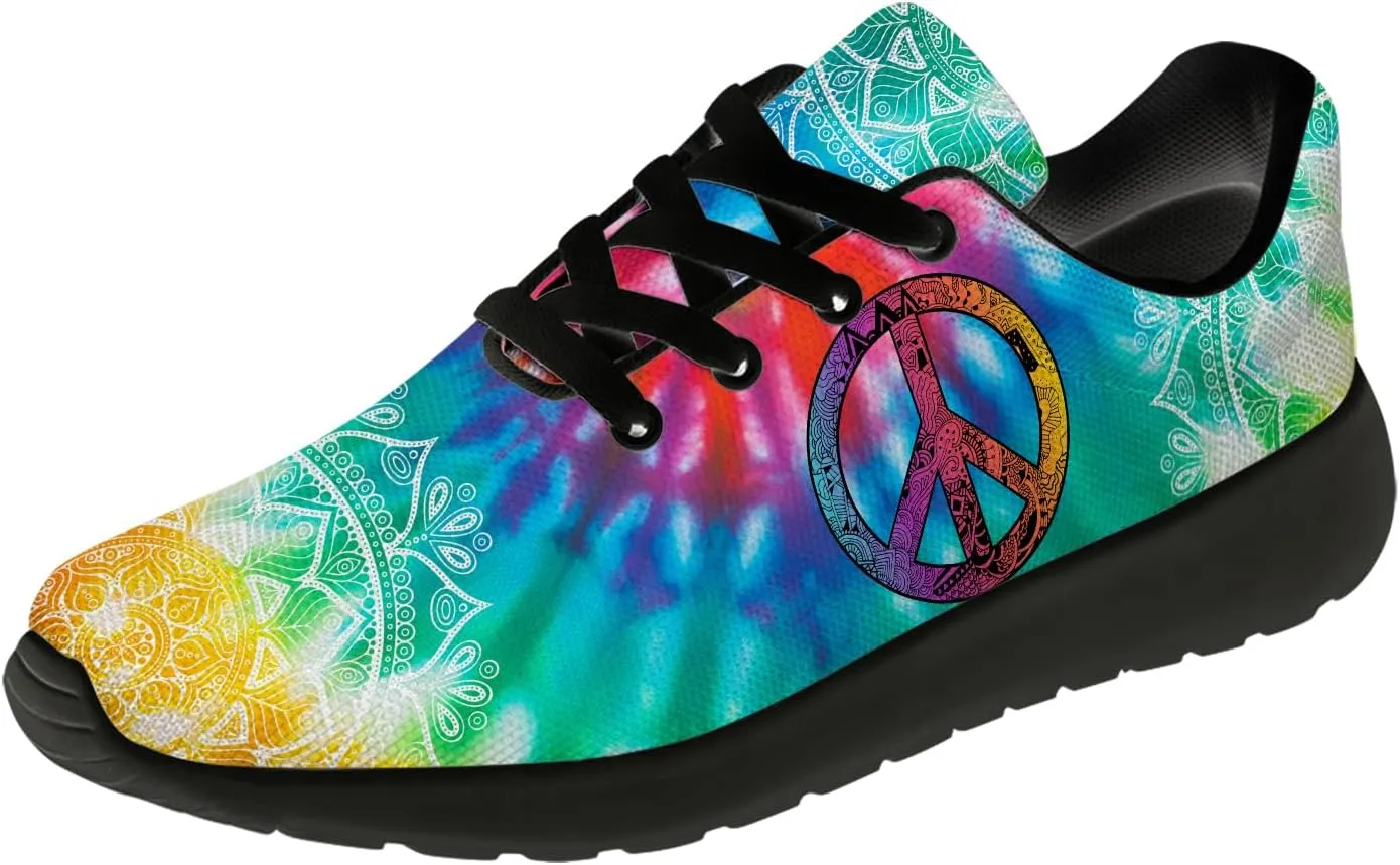 Peace Tie Dye Shoes for Women Men Running Tennis Shoes Walking Sneakers Gifts for Men Women