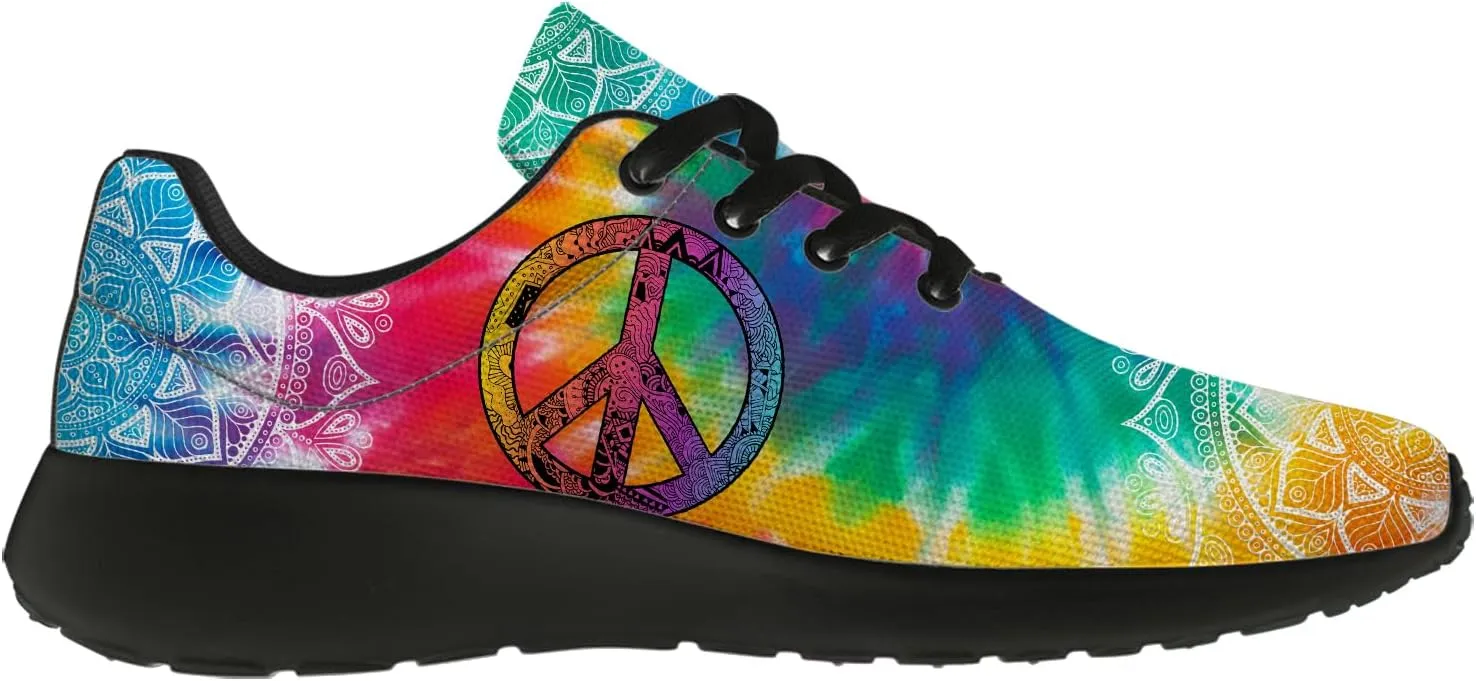 Peace Tie Dye Shoes for Women Men Running Tennis Shoes Walking Sneakers Gifts for Men Women