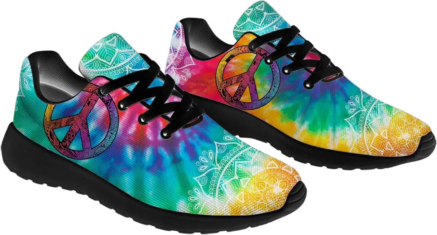 Peace Tie Dye Shoes for Women Men Running Tennis Shoes Walking Sneakers Gifts for Men Women