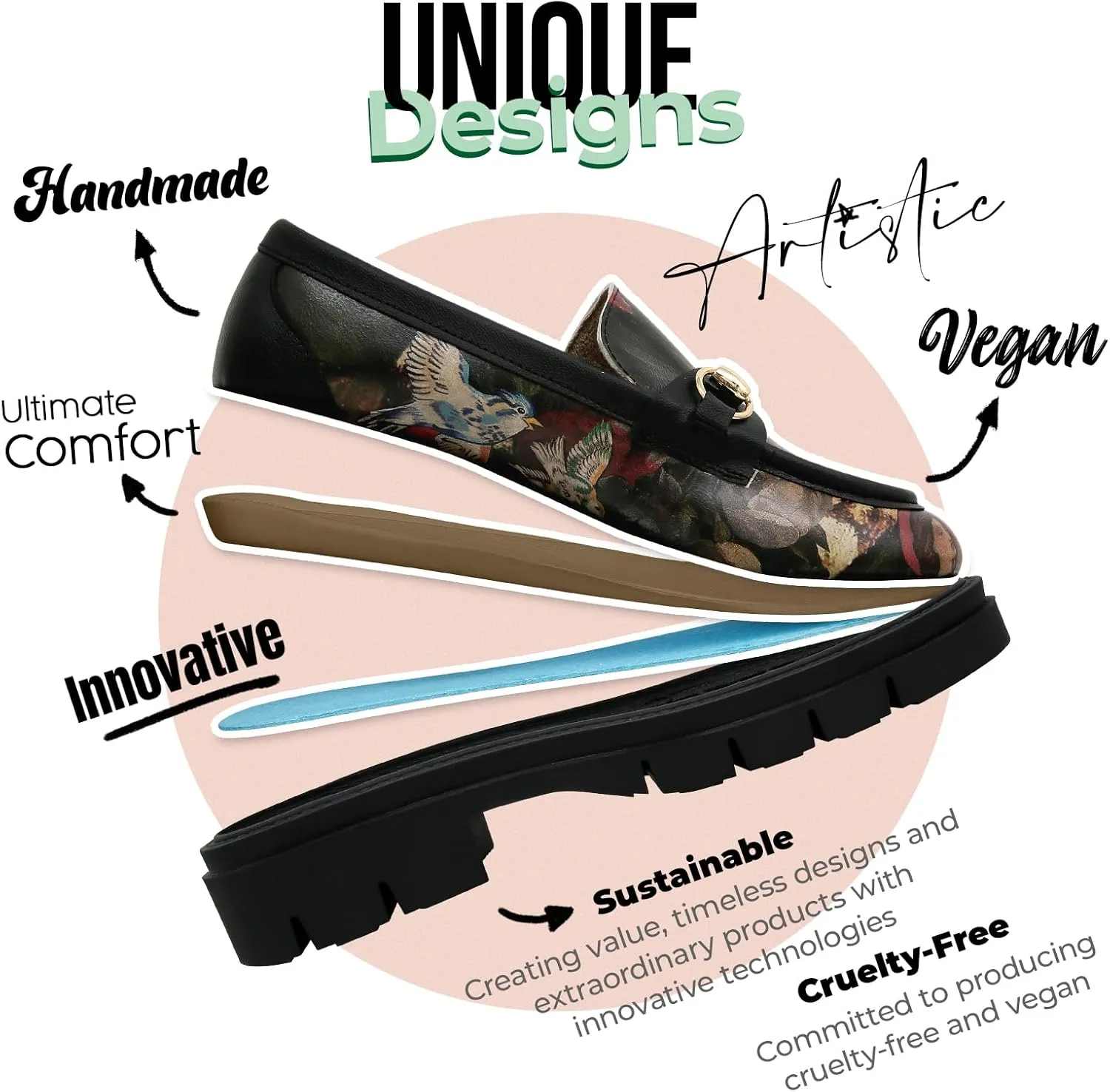 Penny Loafers for Women - Handmade and Vegan Leather Platform Loafers for Women