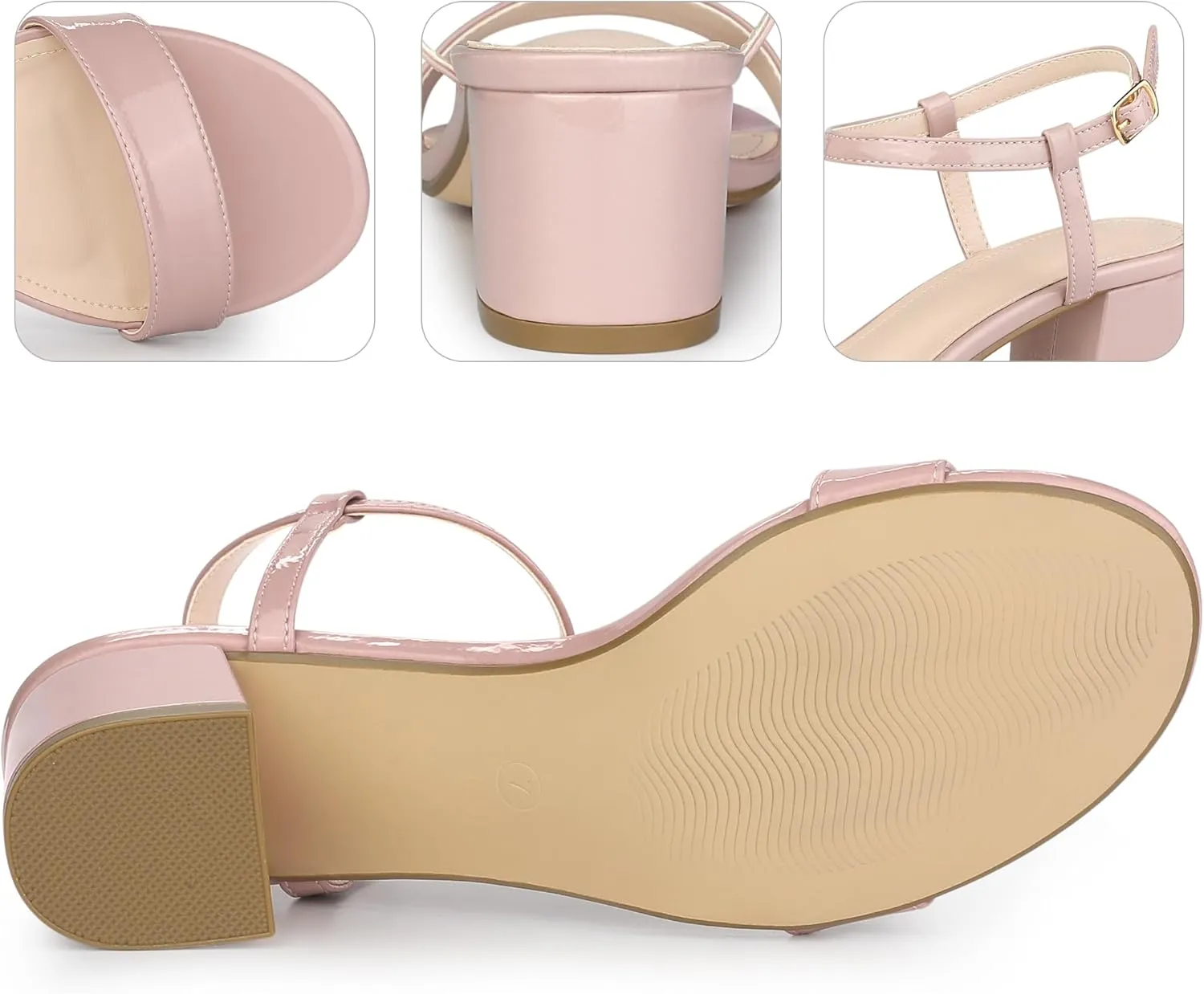 Perphy Open Toe Block Heel Ankle Strap Slingback Sandals for Women