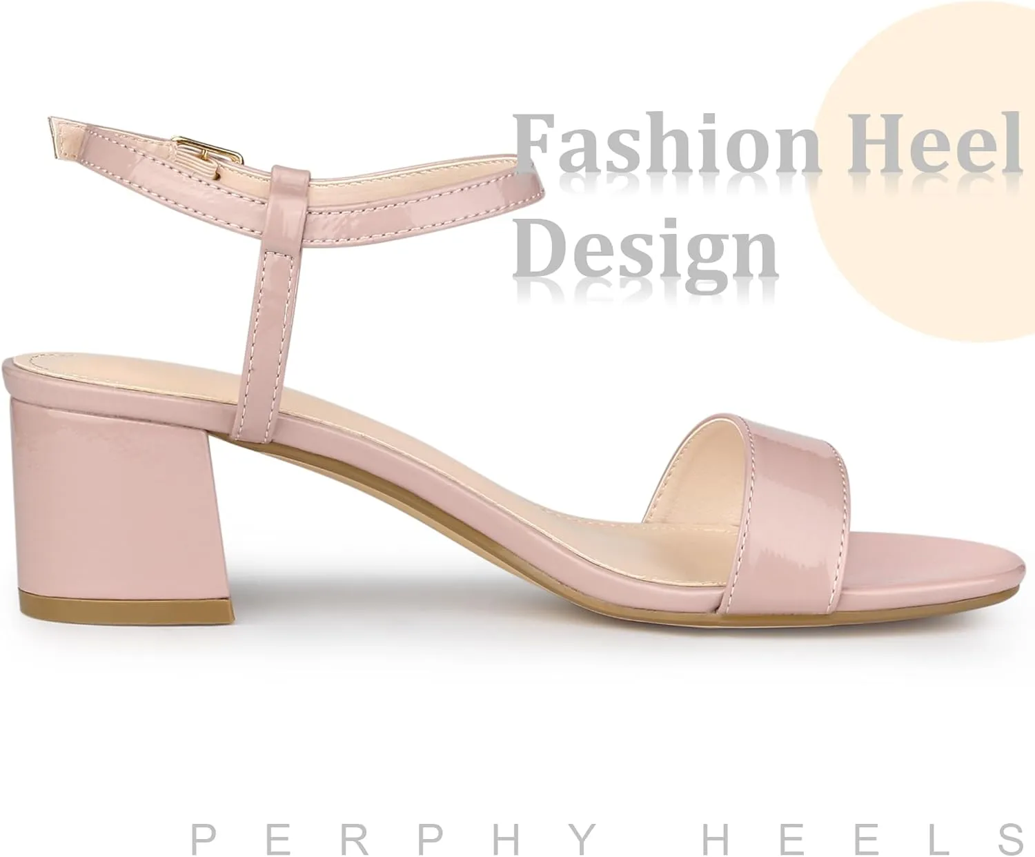 Perphy Open Toe Block Heel Ankle Strap Slingback Sandals for Women