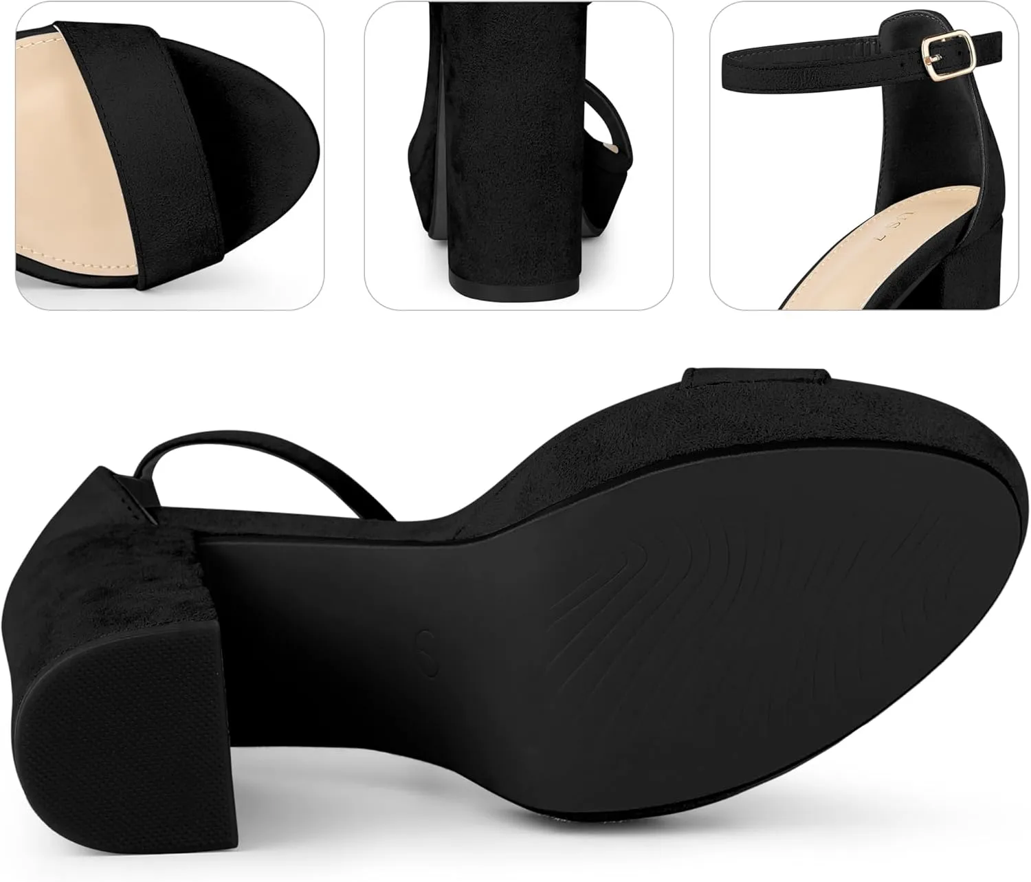 Perphy Platform High Heels Ankle Buckle Strap Chunky Heel Sandals for Women