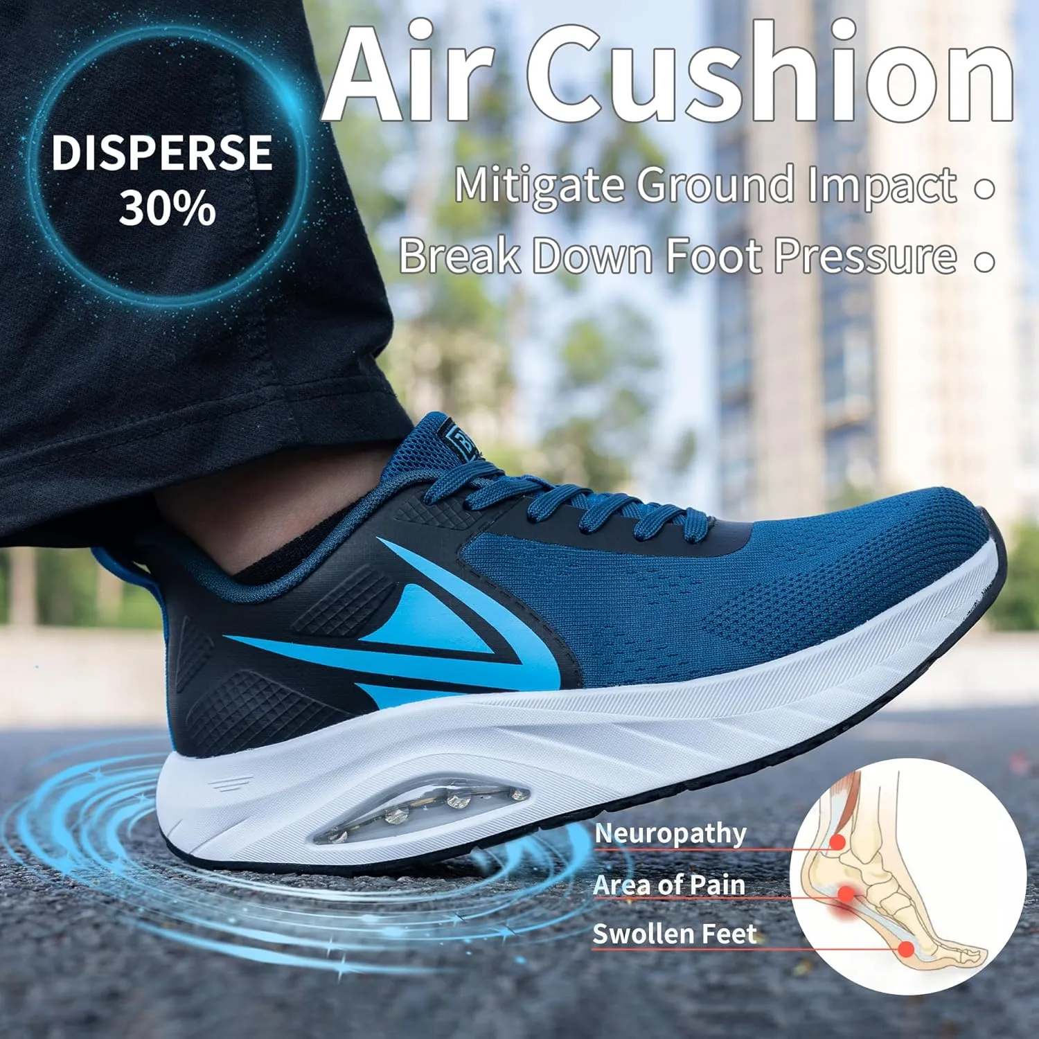 PERSOUL Mens Wide Toe Box Shoes Air Running Fashion Sneakers Athletic Tennis Walking Shoes with Arch Support for Gym Jogging Workout US 8-13