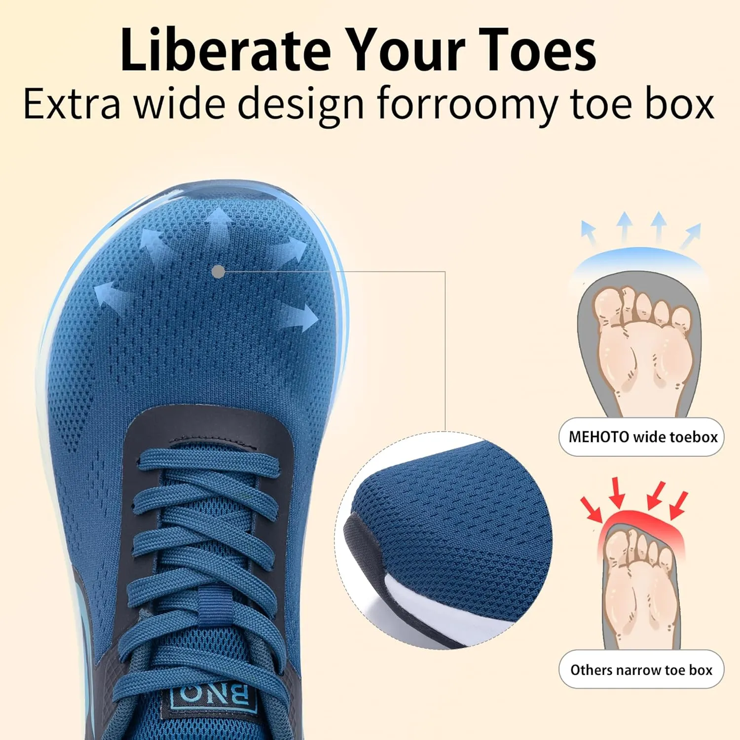 PERSOUL Mens Wide Toe Box Shoes Air Running Fashion Sneakers Athletic Tennis Walking Shoes with Arch Support for Gym Jogging Workout US 8-13