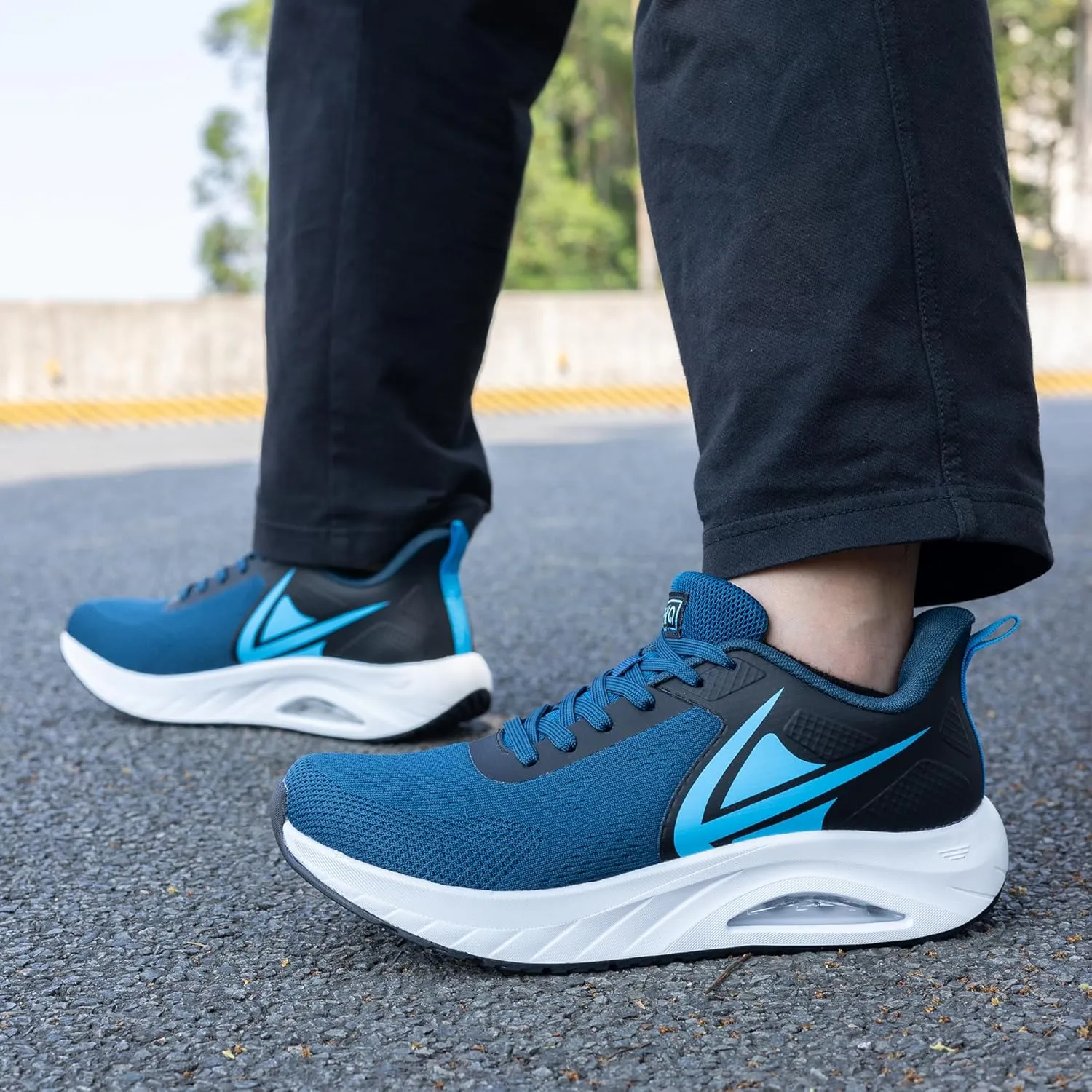 PERSOUL Mens Wide Toe Box Shoes Air Running Fashion Sneakers Athletic Tennis Walking Shoes with Arch Support for Gym Jogging Workout US 8-13