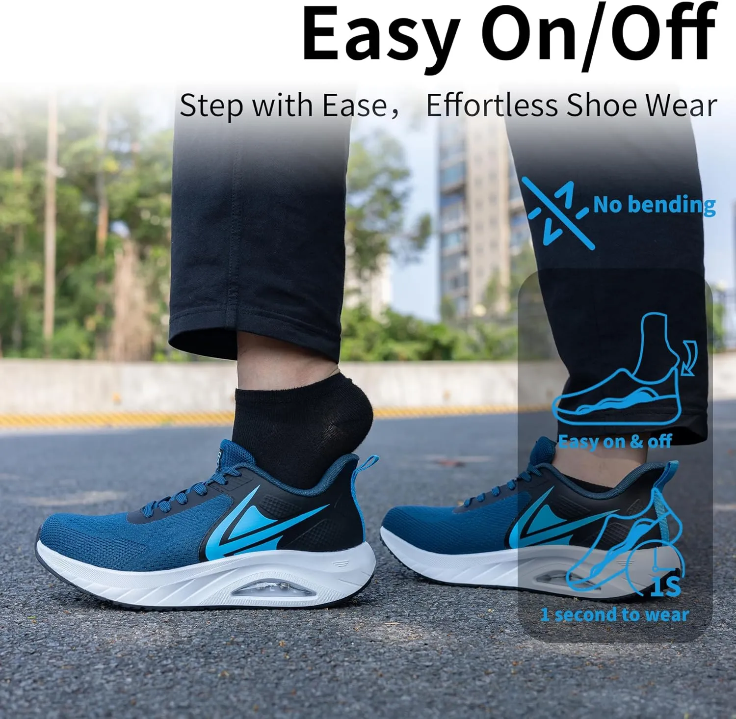 PERSOUL Mens Wide Toe Box Shoes Air Running Fashion Sneakers Athletic Tennis Walking Shoes with Arch Support for Gym Jogging Workout US 8-13