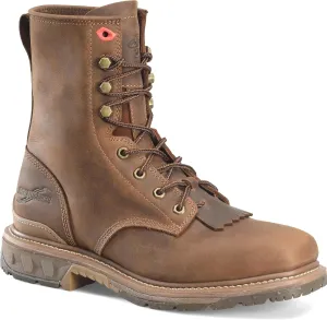 PHANTOM RIDER DOUBLE-H Mens 8" Wide Square Composite Toe Soft Toe Lacer, Brown - 9 Wide