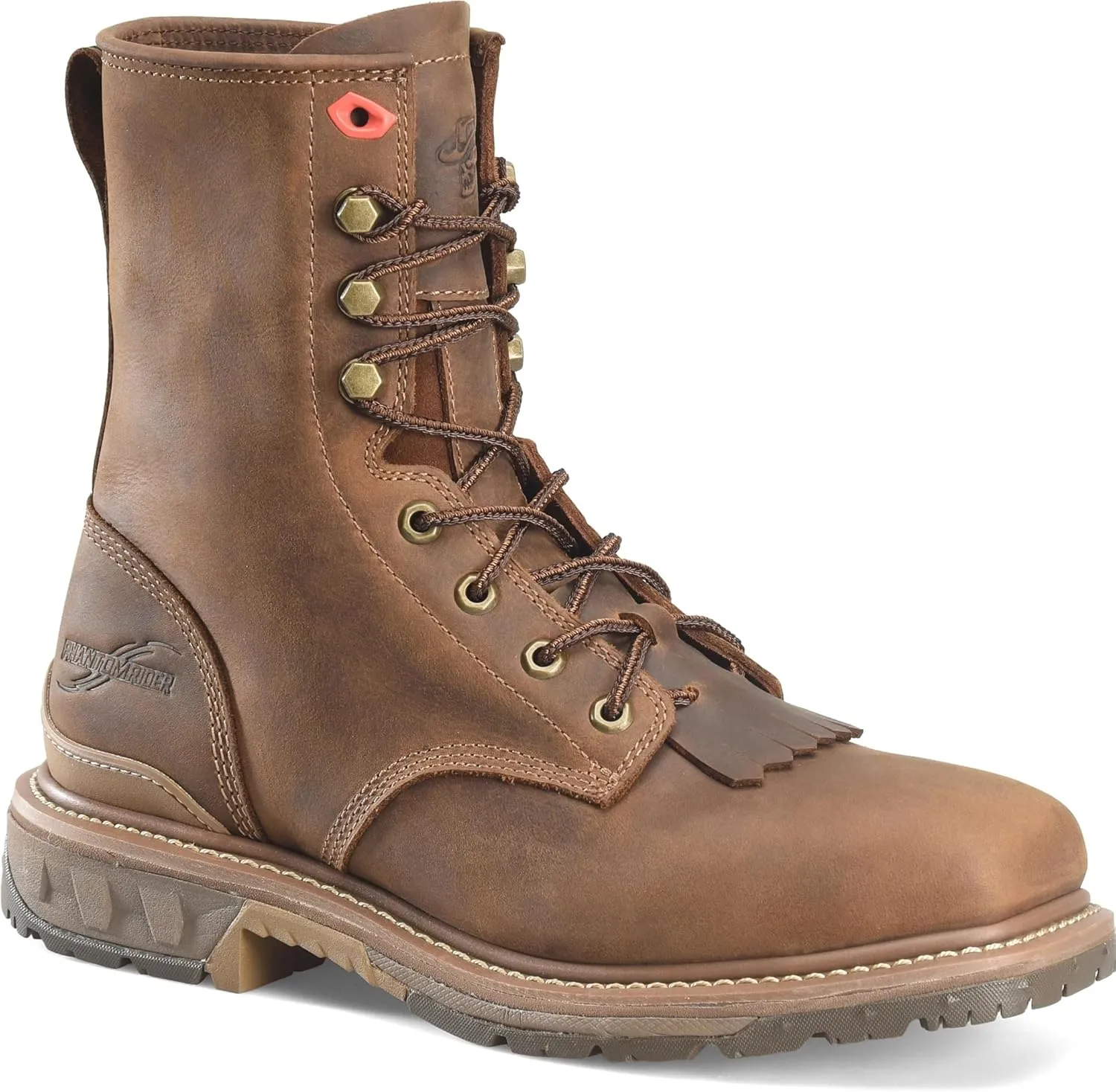 PHANTOM RIDER DOUBLE-H Mens 8" Wide Square Composite Toe Soft Toe Lacer, Brown - 9 Wide