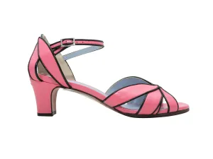 Pink & Black Marni Leather Heeled Sandals Size 40
