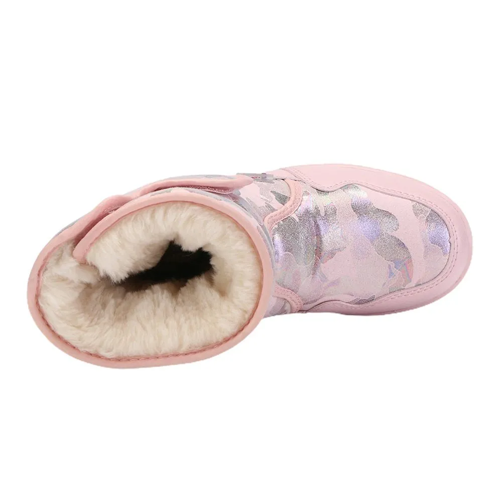 Pink and Silver Glam Kids Winter Snowboots