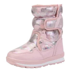 Pink and Silver Glam Kids Winter Snowboots