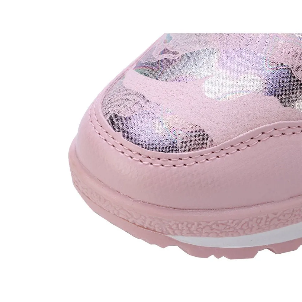 Pink and Silver Glam Kids Winter Snowboots