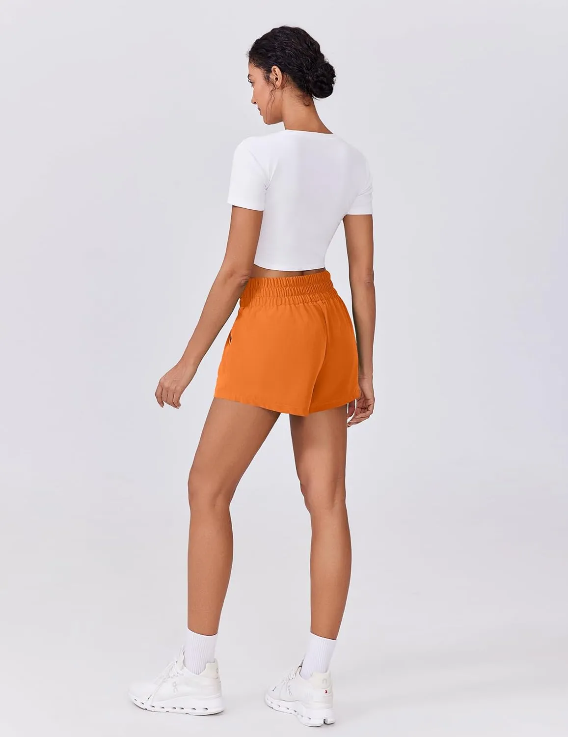 PINSPARK Womens Light Weight Athletic Shorts High Waisted Linerless Active Short Casual Quick Dry Lounge Shorts with Pockets