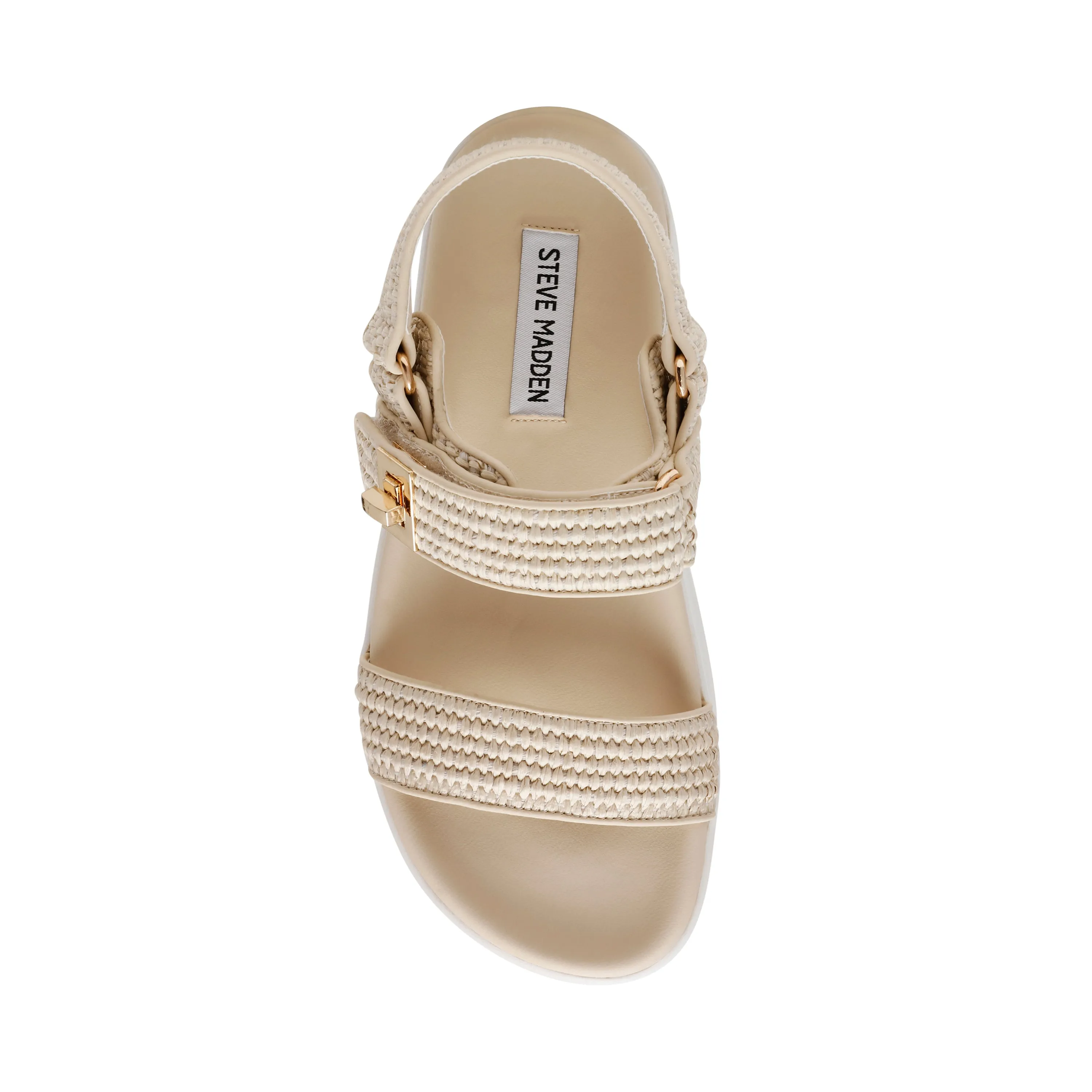 PIT-STOP BONE RAFFIA SANDALS