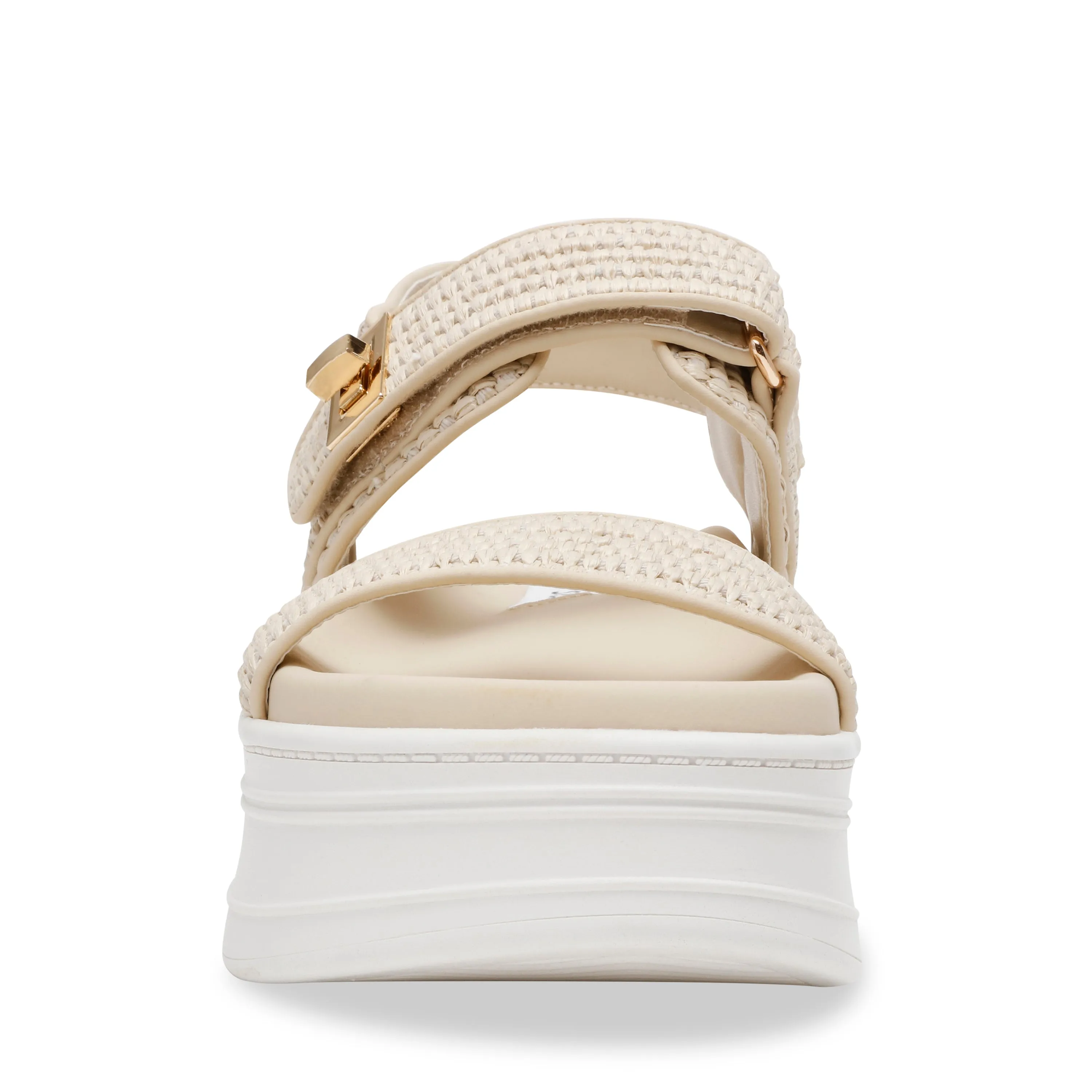 PIT-STOP BONE RAFFIA SANDALS