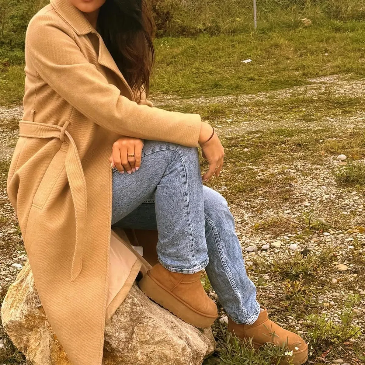 Platform Mini Boots, Ankle Boot Fur Lined Winter Boot For Women Platform Anti-Slip Snow Boots Waterproof Outdoor