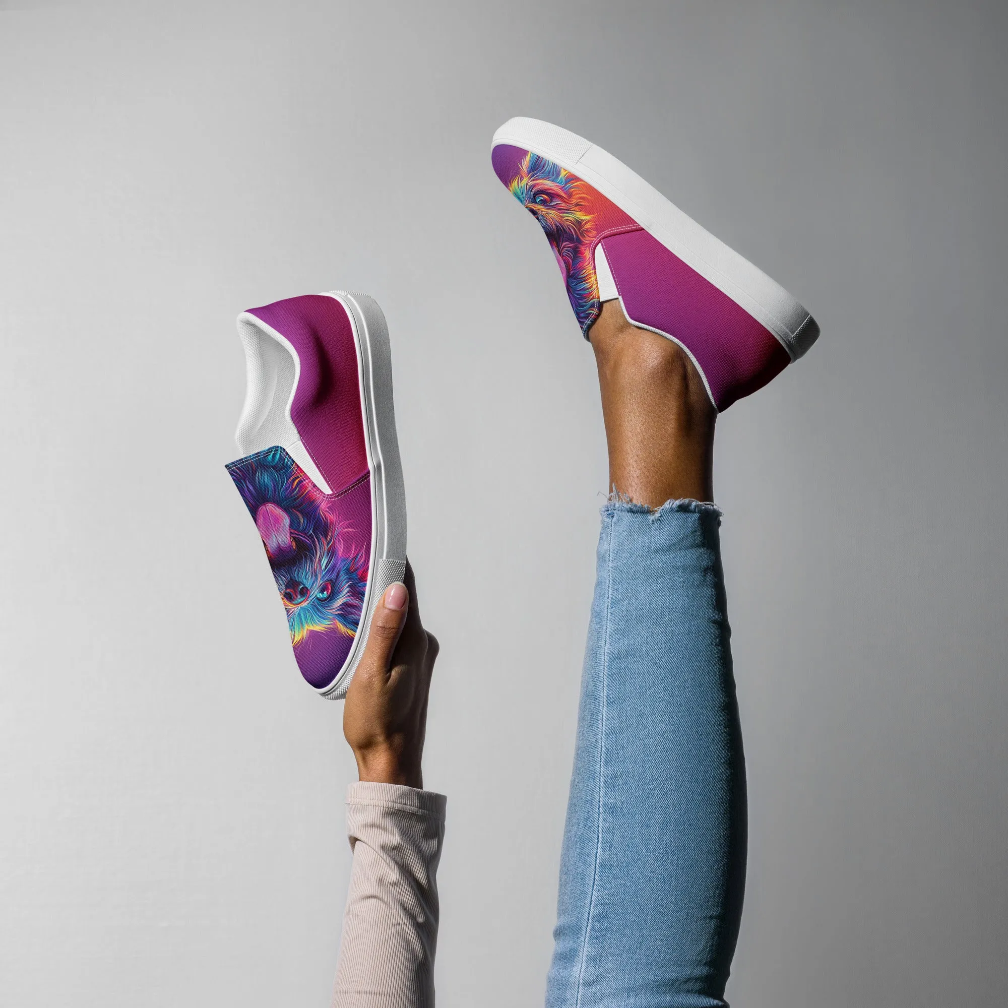 Playful Hues Women’s slip-on canvas shoes