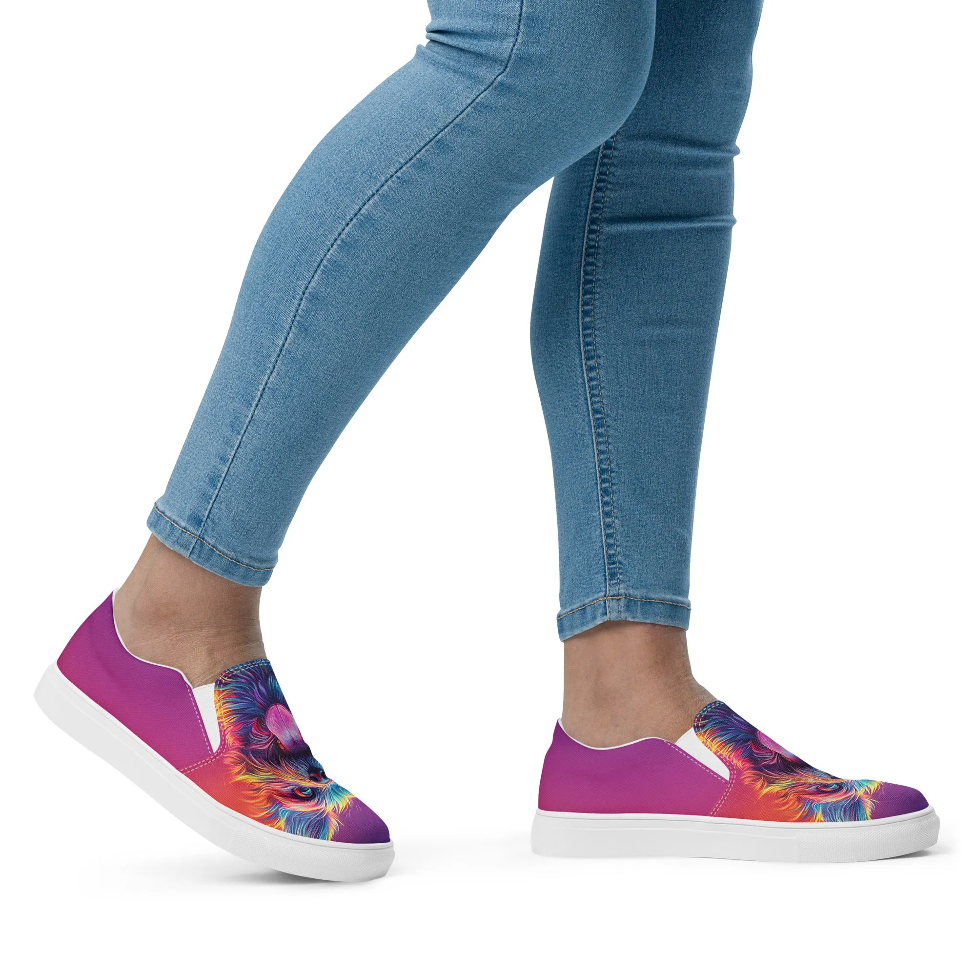 Playful Hues Women’s slip-on canvas shoes