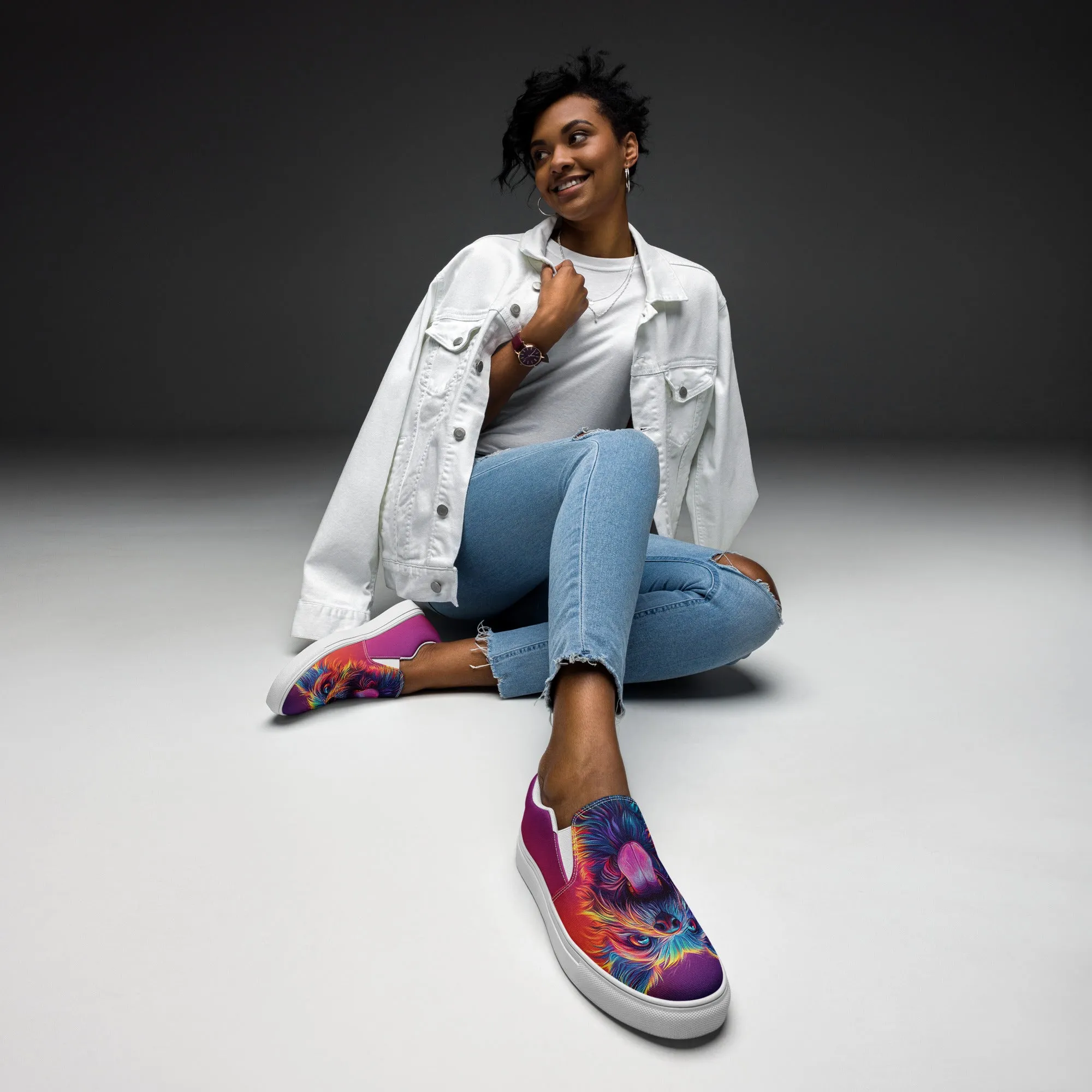 Playful Hues Women’s slip-on canvas shoes