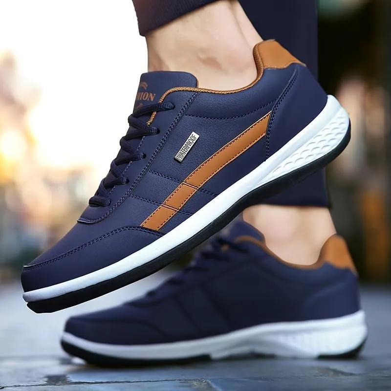 Plus Size Men's Trendy High Top Sneakers, Comfy Non Slip Casual Lace Up Shoes for Men's Outdoor Activities