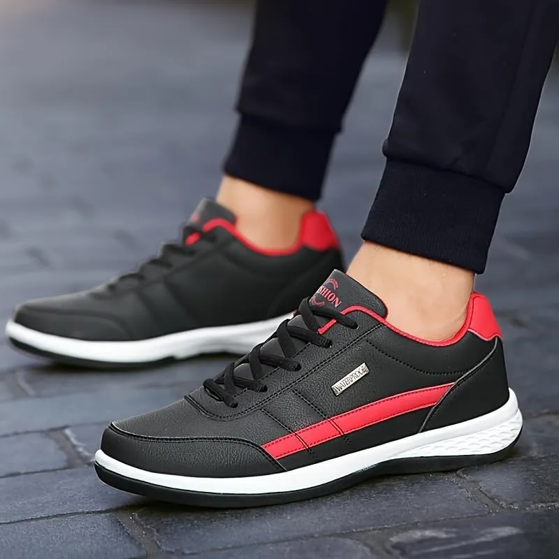 Plus Size Men's Trendy High Top Sneakers, Comfy Non Slip Casual Lace Up Shoes for Men's Outdoor Activities