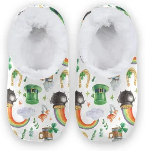 Poeticcity Unisex Fuzzy House Slippers, Warm Fur Lining Shoes, Non-Slip Memory Foam Slippers M-XXL
