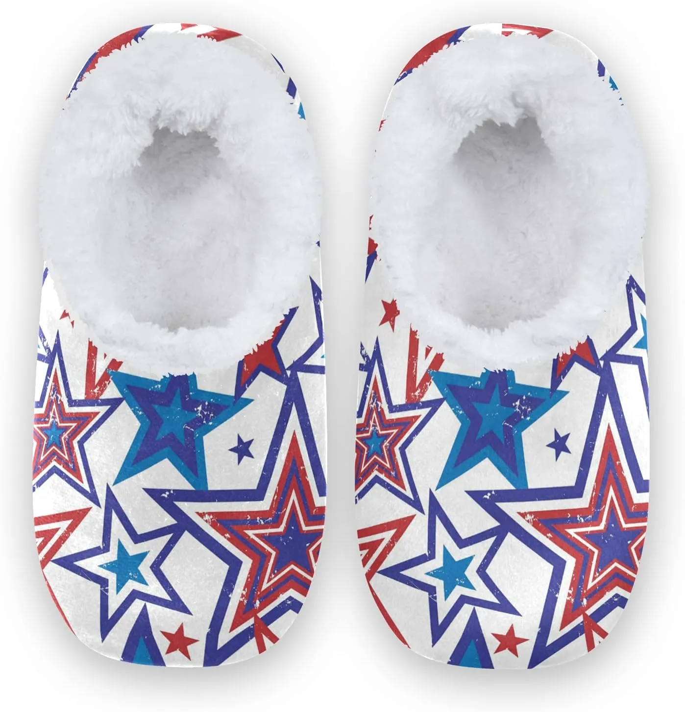 Poeticcity Unisex Fuzzy House Slippers, Warm Fur Lining Shoes, Non-Slip Memory Foam Slippers M-XXL
