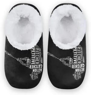 Poeticcity Unisex Fuzzy House Slippers, Warm Fur Lining Shoes, Non-Slip Memory Foam Slippers M-XXL