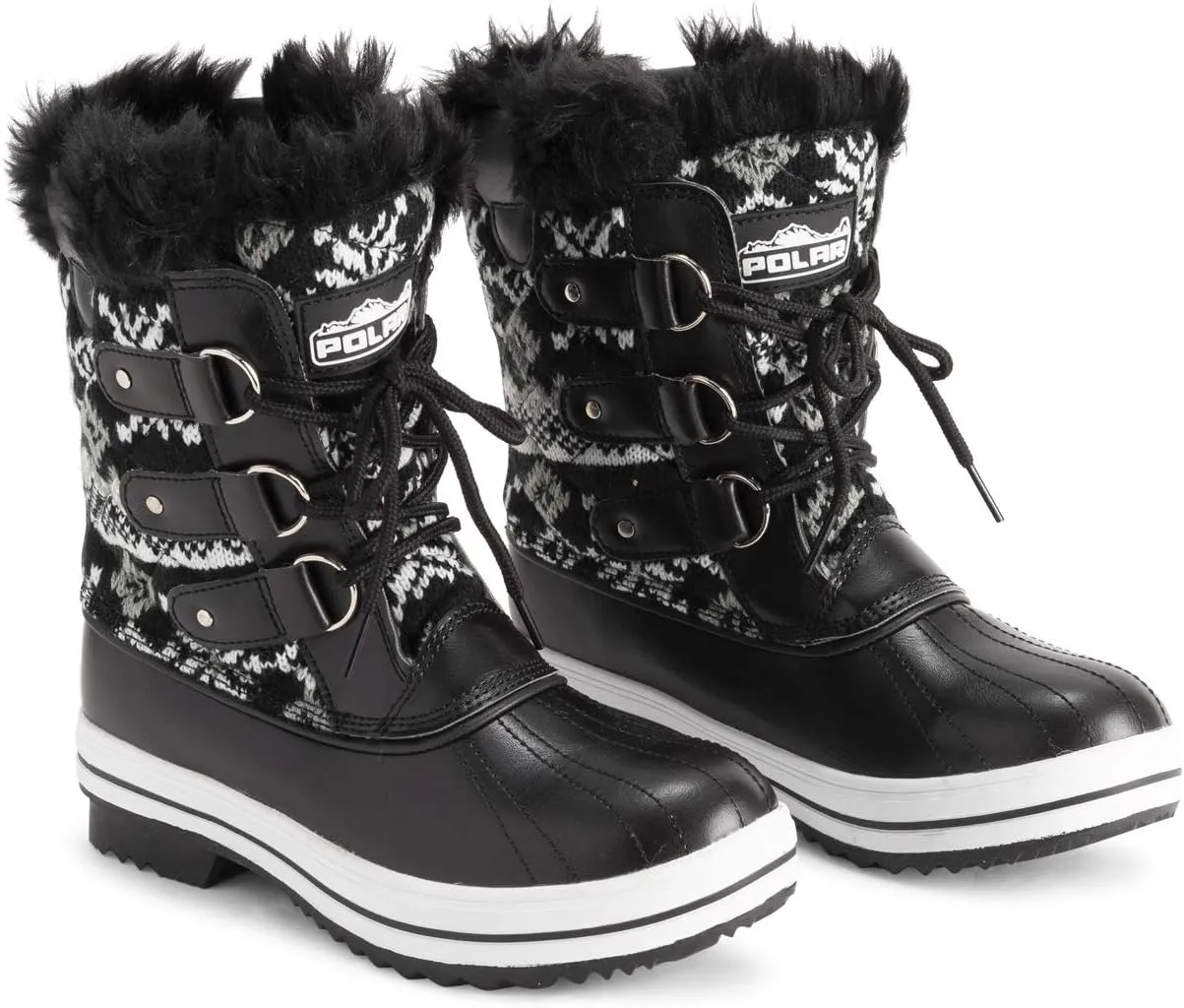 Polar Products Womens Snow Boot Quilted Short Winter Snow Rain Warm Waterproof Boots