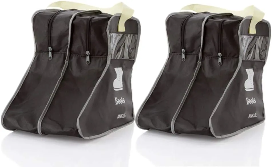 Portable 2 Pack Boots Storage,Short Boots Storage/Protector Bag, Boots Cover(Black)