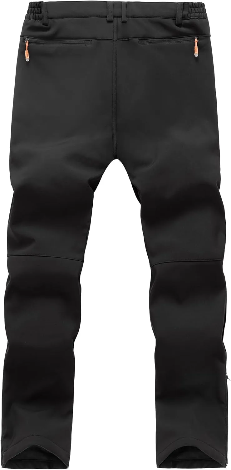 Postropaky Mens Hiking Snow Ski Pants Waterproof Outdoor Insulated Softshell Pants Snowboard Zipper Bottom Leg