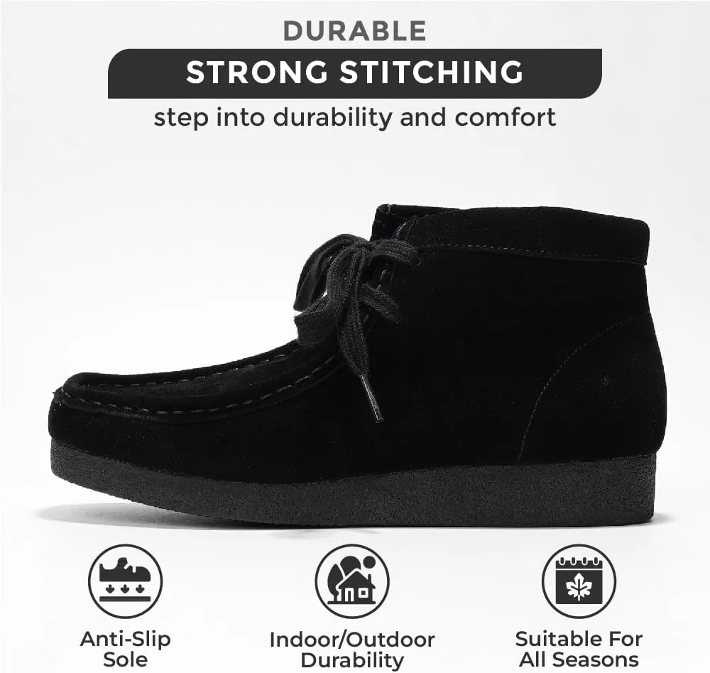 Project Cloud Genuine Leather Ankle Boots for Women - Lightweight & Non Slip Womens Shoes - Memory Foam Insole Chukka Boots - Water Resistant Fashion Shoes for Women 2025 (Wally Boot)