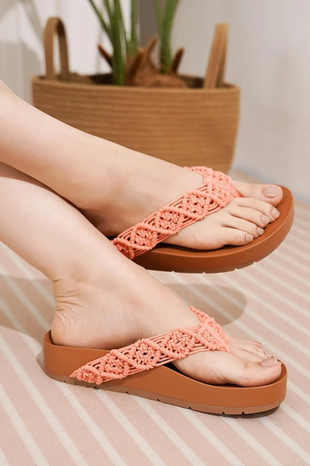 Project Cloud Slide Sandals Women Footwear with Memory Foam Insole - Lightweight Two-strap and Crochet Strap Non-Slip Platform Slides - Summer Sandals for Women 2025