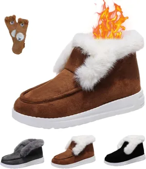Pubyfun Senior Comfy Winter Ankle Boots Women, Ladies Warm and Comfortable Casual Snow Boots, Women Winter Snow Boots, Fur Lined Warm Slip on Boots