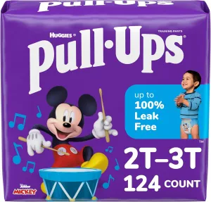 Pull-Ups Boys' Potty Training Pants, 2T-3T (16-34 lbs), 124 Count (4 Packs of 31)