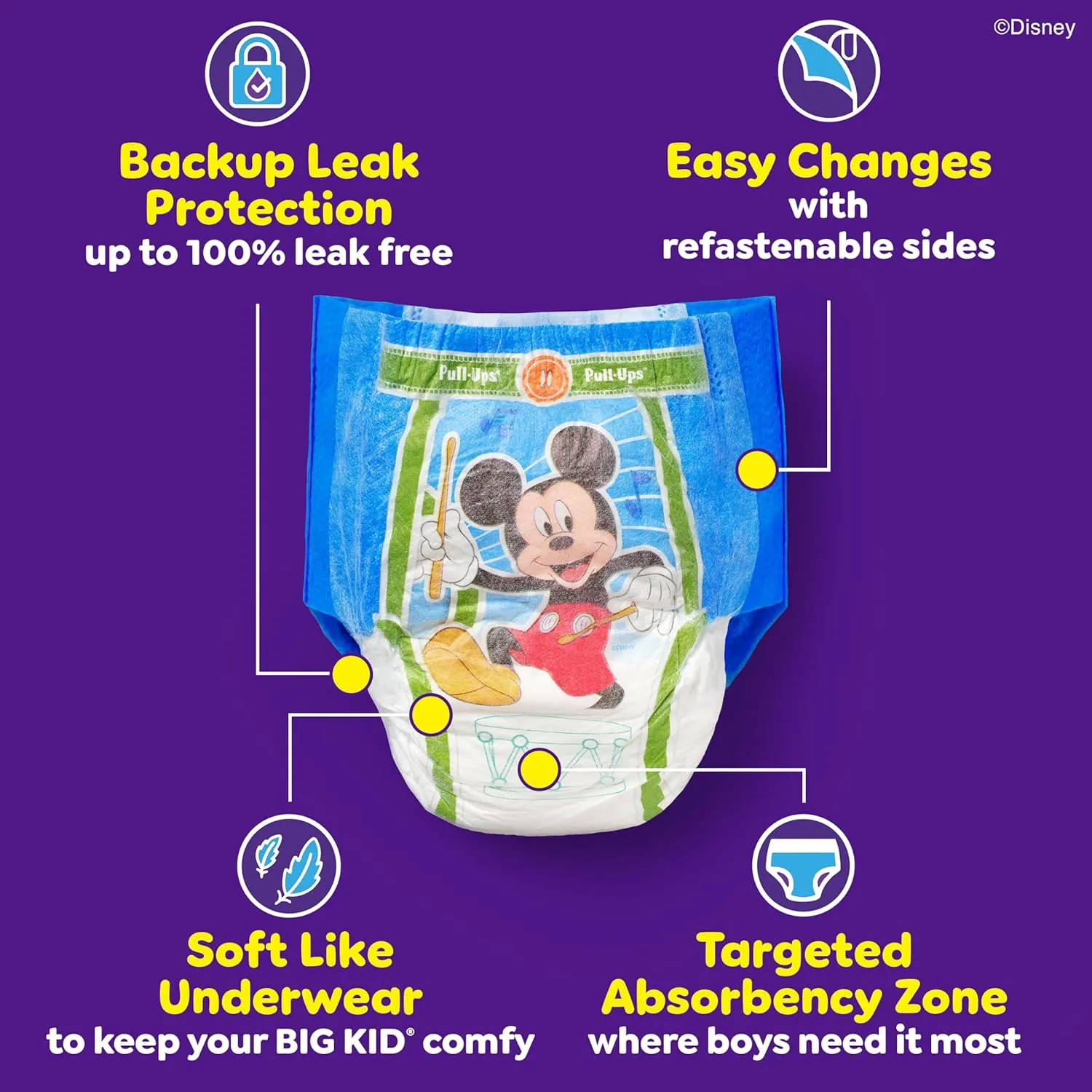 Pull-Ups Boys' Potty Training Pants, 2T-3T (16-34 lbs), 124 Count (4 Packs of 31)
