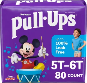 Pull-Ups Boys' Potty Training Pants, 5T-6T (46  lbs), 80 Count (2 Packs of 40)